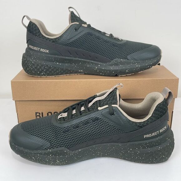 NEW Under Armour Army Green Tan UA Project Rock BSR 5 Men’s 11 Athletic Shoes - Picture 4 of 7